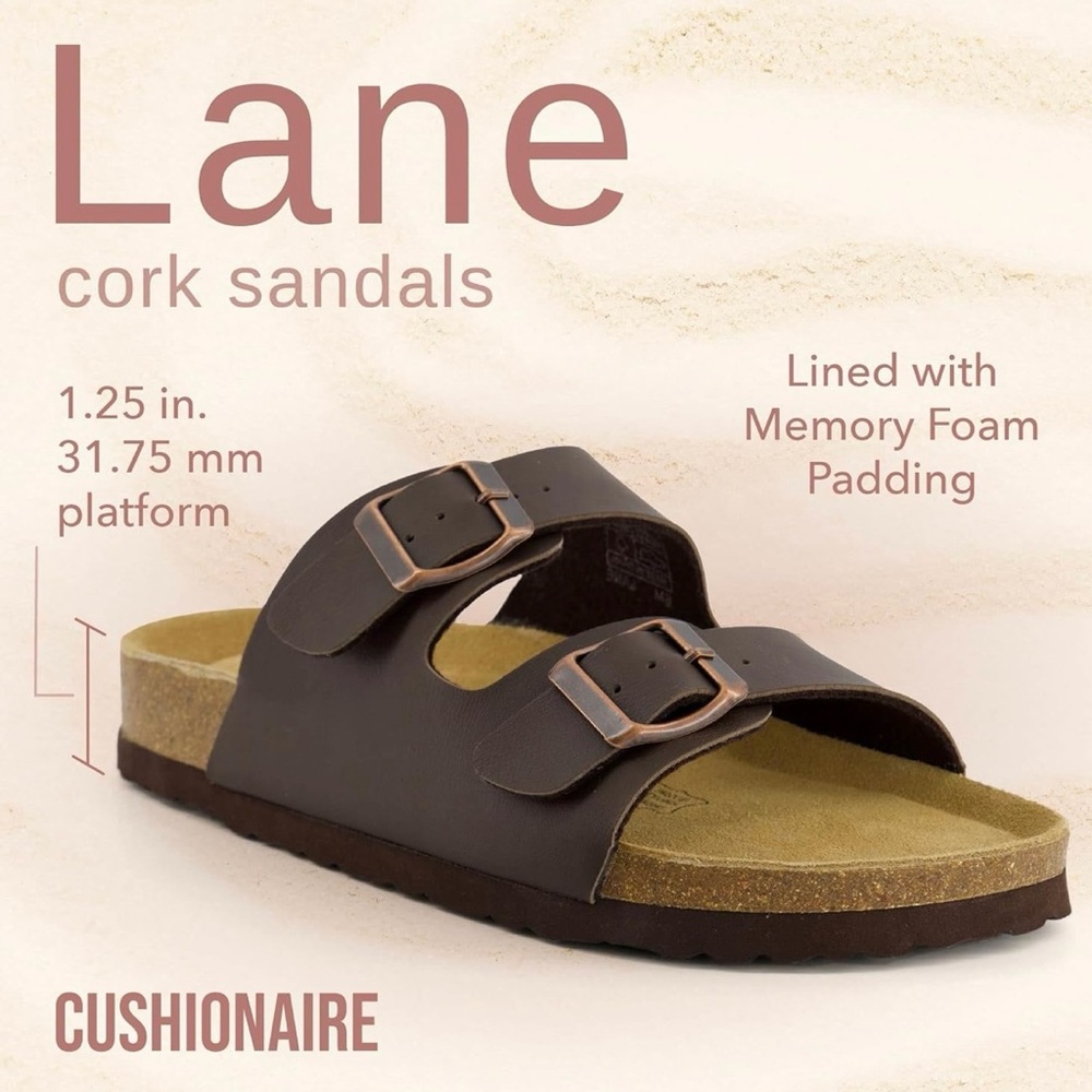 Lane Cork Sandals - Brown